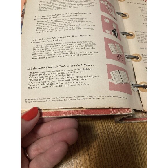 Vtg 1953 Better Homes & Gardens New Cook Book 5-Ring Binder 1st edition - Picture 2 of 16